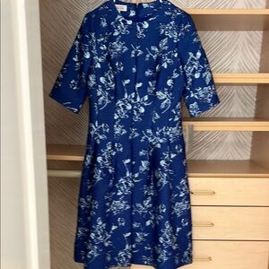 Terri I Jon Elegant Blue Floral Dress
